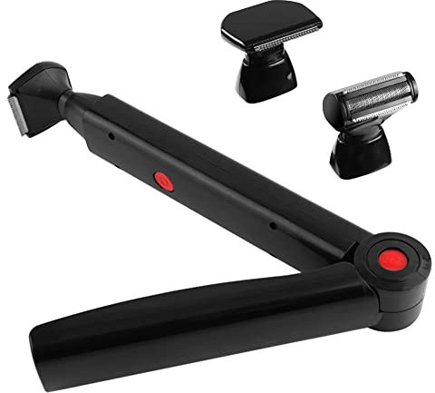 FERRISA Back Shaver for Men, Mens Back Shaver with Adjustable Long Curved Handle, Body Groomer with 2 Shock Absorber Flex Heads