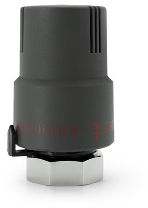 VANCOCO M30×1,5 mm Thermostatkopf Heizkörperventil, Thermostat Heizung, Heizungsventil, Anthrazit, Flüssig-Fühler mit Frostschutzstellung