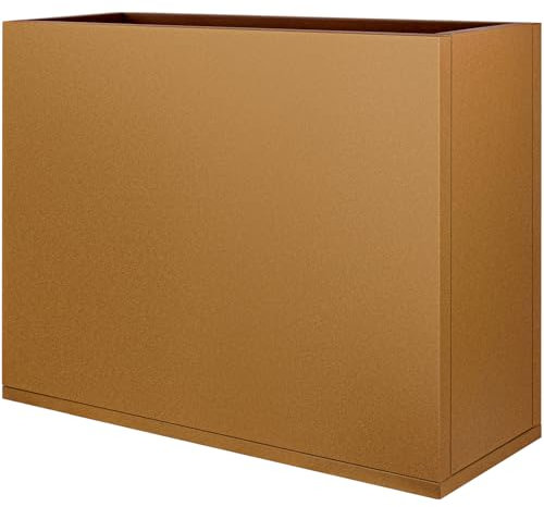 Meyoppm Corten Pflanzkasten aus Stahl, 91,4 x 30,5 x 71,1 cm, Metall-Pflanzgefäß mit Trennwänden, für Innen- und Außenbereich, groß, rechteckig, für Veranda, Terrasse, Garten, kommerzielle Dekoration