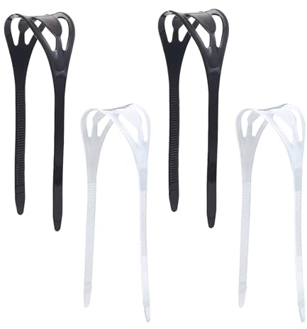 NICENEEDED 4Pcs 3.23 x 22.84 Zoll Universal Silikon Ersatz Tauchermaske Band Weiß Schwarz Schwimmbrille Brille Maske Riemen