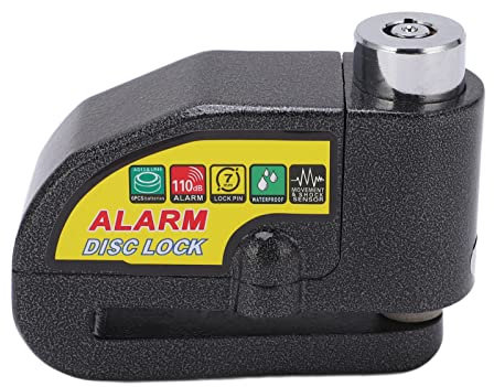 Verrou de frein à disque, antivol pour moto électrique avec alarme sonore de 110 dB pour moto, scooter (noir)