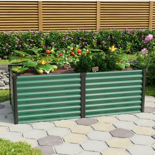 Vitavia Hochbeet Linus 630, Seegras/Schwarz, 188 x 96 x 63 cm (L x B x H) | Wetterfest aus Zincalume® | Ergonomisch & Rückenschonend | Schutz vor Schnecken & Unkraut | Perfekt für Gemüse & Blumen