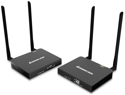 IOGEAR Wireless 4K HDMI Video Extension Transmitter and Receiver Kit with Keyboard Mouse Control – SSID paring - 4K 60Hz up to 165 ft with HDMI Local Loop-Out — GW4K60KIT