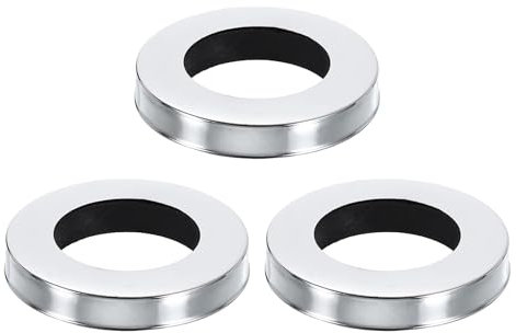 sourcing map 3Pcs Faucet Base Rings, 2.13x1.26(OD x ID) Stainless Steel Electroplating Washer Fasteners Tap Hole Cover for Bathroom Kitchen Faucets, Silver