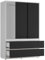 URBNLIVING Sliding Door Wardrobe with 4 Drawers & Hanging Rail, Freestanding Bedroom Closet Organizer, Durable Space-Saving Storage Cupboard, Modern MDF Flat Pack Furniture