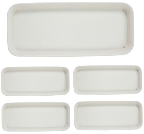 5-teilige Pflanzschalen für den Innenbereich ohne Löcher, 30, 5 x 15, 2 cm große, rechteckige Pflanzenuntersetzer aus Kunststoff, wiederverwendbare Pflanzschale für Töpfe, Fensterbänke, Regale