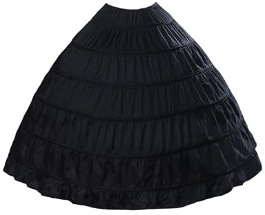 BEAUTELICATE Jupon Crinoline De Femme Long Vintage 6 Cerveaux Grande Taille Gonflant sous Robe De Mariage Mariée Princesse Soirée Bal Carnaval Cosplay Taille Unique