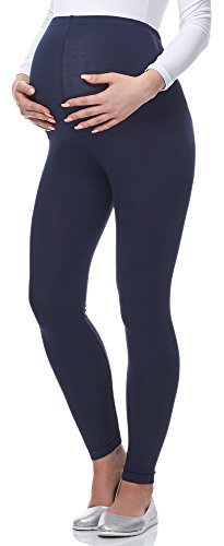 Be Mammy Leggings de Grossesse en Viscose Opaques, vêtements de maternité, Parfaits pour pour Les Femmes Enceintes 02 (Marine, XL)