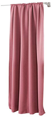 WOLTU Thermovorhang, Verdunklungsvorhang Blickdicht, Gardine mit Kräuselband für Schiene, Vorhang 250g/m² Schwere Wärmeisolierende, für Wohnzimmer Schlafzimmer, 140 x 245 cm, Rosa