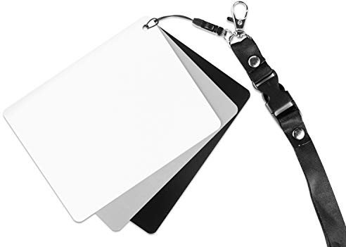 Ares Foto® Graukarte für Outdoor Fotografie. Inklusive Schwarz- und Weißreferenz und Trageband. Für Belichtungsmessung und Weißabgleich. Mittlere Größe: 13cm x 10cm (GC-3)