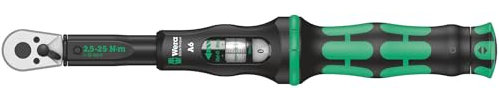Wera 05075605001 Click-Torque A 6 Drehmomentschlüssel mit Umschaltknarre, Schwarz, Grün, 1/4 Sechskant, 2.5-25 Nm