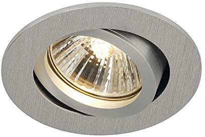 SLV NEW TRIA 68 rund, Indoor Deckeneinbauleuchte, QPAR51 alu gebürstet 50W