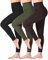 SINOPHANT Leggings Damen High Waist - Blickdicht Leggins mit Bauchkontrolle für Sport Yoga Gym(3 Schwarz/Armee grün/Braun,S-M)