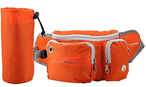 Futterbeutel für Hunde, Pet Treat Training Pouch Hundetraining Treat Taschen Tragbare Dog Snack Tasche Hund Leckerli Beutel Mehrfachtaschen für Tragende Wasserbecher Hunde Snack und Spielzeug(Orange)