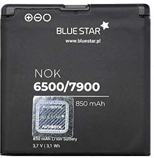 Bluestar Akku Ersatz kompatibel mit Nokia 6500 Classic / 7900 Pirsm 850mAhLi-lon Austausch Batterie Premium Accu BL-6P