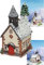 Midene Keramik Weihnachtsdorfhäuser Kollektion - Handgemachte Miniatur der ursprünglichen Kapelle in Tirol, Winter Edition - Kerze, Kegel Räucherstäbchenhalter R290SN