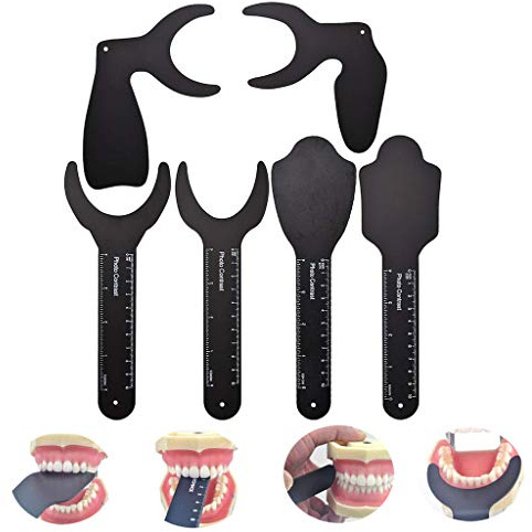 LMEIL Dental Photo Contrast Black Background Board, Autoclavable Orthodontic Dental Contrast Intraoral Photographic Mirror for Taking Oral Photo (6Pcs)