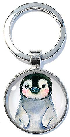 Pinguin ABOUKI Geschenk-Idee Geburtstag Weihnachten für Sie Frau Freundin Mädchen Glücksbringer Taschenanhänger handgefertigt Schlüsselanhänger 25mm