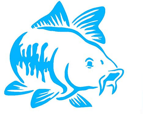 Porfeet Auto Aufkleber, Karpfen Fisch Reflektierende Auto LKW Fahrzeug Karosserie Fenster Aufkleber Aufkleber Dekoration Blau