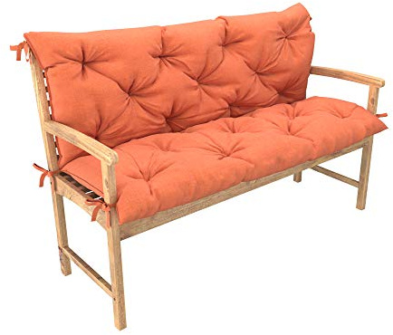 chilly pilley Bankkissen Relax Palettenkissen mit Rückenlehne Gartenschaukelkissen mit Nähten Gesteppt Gartenkissen Garten Kissen Sitzpolster Hollywoodschaukel (100x50x50, Orange)