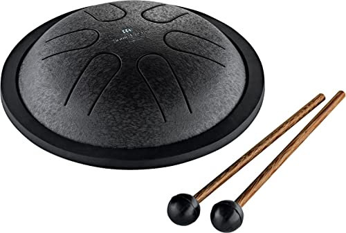 Sonic Energy 6 Zoll Zungentrommel – C Dur, 6 Töne – Für Meditation, Yoga, Kinder – Inkl. Schlägel und Tasche – Schwarz (MSTD1BK)