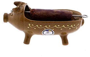 CERÁMICA RAMBLEÑA | Cerdito parrillero | Parrilla Barbacoa | Cerdito de barro | Cerdito asador | 100% Hecho a mano | 20x9x10 cm
