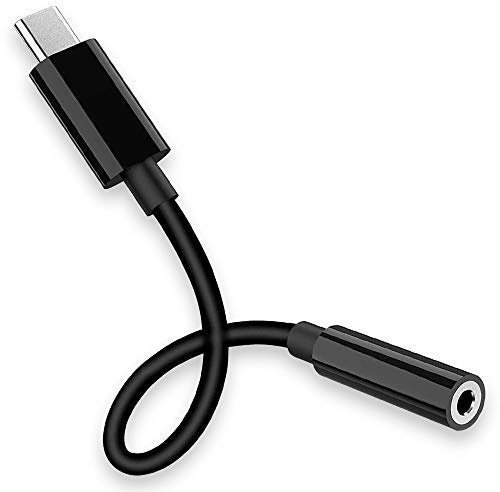OcioDual Adaptador de Conector USB Tipo C Macho a Jack 3.5mm TRRS OMTP Hembra Negro Mini Cable Conversor Audio Sonido Estéreo