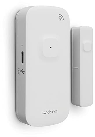 AVIDSEN Home Sensor Window, Smarter Tür -Fensterkontakt, offene Fenster-/Tür-Erkennung, WLAN Verbindung mit dem Router, Smartphone App, ohne Abonnement, Push-Benachrichtigung, Akku-Betrieb