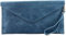 modamoda de T106 Damen Wildleder Rauleder Clutch Umhängetasche Abendtasche handmade in Italy, Farbe:Jeansblau