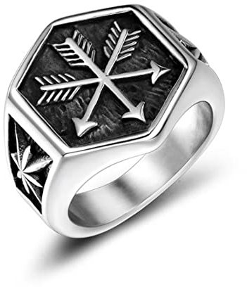 Gotischer Stil Eros Pfeil Siegelring Vintage Marine Anker Nautische Ringe Männlicher Rock Hip-Hop Punk Biker Schmuck Geschenk