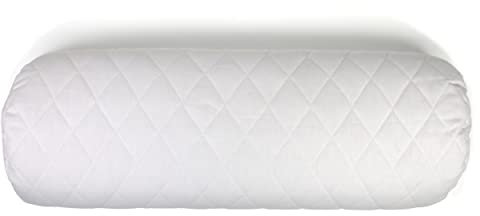 Giraffenland Coussin Semi-cylindrique à l´épeautre Bio 55cm, Tissu matelassé Blanc, Directement rempli de balles d´épeautre Bio. pour Nuque et Genoux
