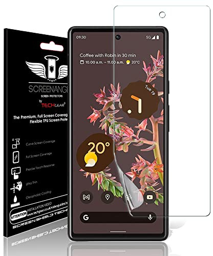 TECHGEAR Screen Protector fits Google Pixel 7 [Screen Angel Edition] [In-Display Finger ID Support] [Case Friendly] [Bubble Free] [FULL Screen Coverage] HD Clear Flexible TPU Film