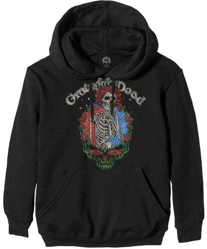 Grateful Dead Hoodie Floral Stealie Official Unisex Black Pullover