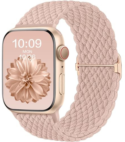 CeMiKa Bracelet Tressé Compatible avec Apple Watch 42mm 44mm 45mm 46mm 49mm Bracelet, élastique Stretch Alternative Sport Strap pour iwatch Series 10 9 8 7 6 5 4 3 SE Ultra