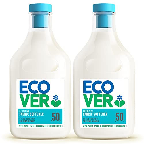 Ecover Fabric Softener, Rose & Bergamot, 2 x 50 Washes, 2 x 1.5L (Pack of 2)