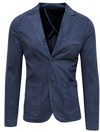 Evoga Giacca Uomo Sartoriale Slim Fit Blazer Casual Elegante in Cotone