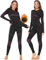 SIMIYA Thermounterwäsche Damen Skiunterwäsche Funktionsunterwäsche Warm Atmungsaktiv Ski Unterwäsche Damen Set Thermo Unterwäsche Damen Sportunterwäsche in Winter Herbst(Schwarz+Rosa,2XL)