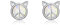 Katze Ohrringe Sterlingsilber Peace Zeichen Opal Ohrstecker Niedlich Tier Schmuck Geschenke für Frauen Mädchen