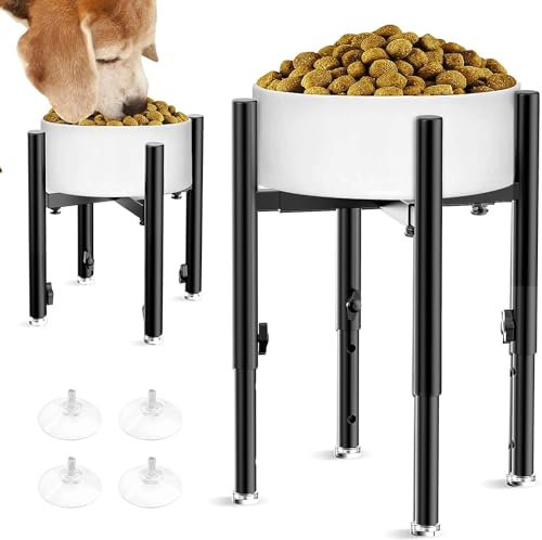 Support Surélevé Réglable pour Gamelle de Chien,Convient aux Gamelles de 6 à 11 Pouces,4 Hauteurs Réglables,Support pour Mangeoire Surélevée pour Chien, pour Grands, Moyens et Petits Chiens