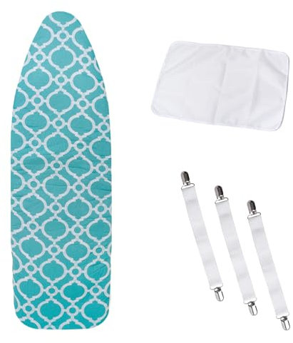 House of Luxx Iron Board Cover Extra Padded Super Soft 3 layers for Faster Ironing Fits all Standard Ironing Boards upto 125cm - 38cm Elasticated Pull on Cover (Green)