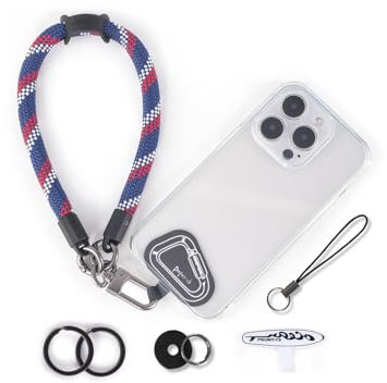 project-cb Dragonne pour téléphone,2 Téléphone Cordon patch,Dragonne pour clé, AirPods, appareil photo,Cordelette de poignet(Liberté Tricolore, 30cm)