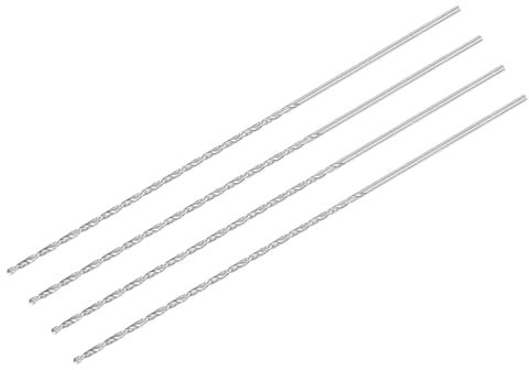 TA-VIGOR 4Pcs 2mm Extra Long Twist Drill Bits, 160mm Length High-Speed Steel HSS Straight Shank Spiral Drill Bits for Wood Metal Aluminum Plastic