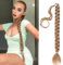 Gledola Lange Geflochtene Pferdeschwanz Verlängerung 30 Zoll Pre Stretched Flechten Haar Extensions DIY Geflochtene Pferdeschwanz Synthetische Haar Stück (Aschbraun, 30 Zoll)