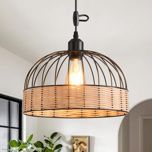 ANWIO Lampara de Araña de Techo Vintage, Lámpara Colgante Vintage Rústica E27 Base, Lámpara Araña Techo Vintage Industrial para Salón, Dormitorio, Cocina, Pasillo(Diámetro 30 CM, Sin Bombillas).
