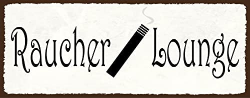 AGDeko® Blechschild 27x10 cm Raucher Lounge Zigaretten Hinweis Aushang