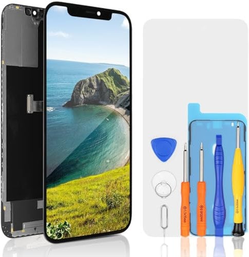 bokman für iPhone 12 Pro Max Display(6,7 Zoll), Ersatz LCD Bildschirm Schwarz mit Reparaturwerkzeug-Kits