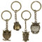 Mecmbj Schlüsselanhänger Eule, 4 Stück Vintage süße Eule Schlüsselanhänger aus Bronze, Taschenanhänger Damen, Glücksbringer Eulen schlüsselhalter für Familie, Freunde, Paare
