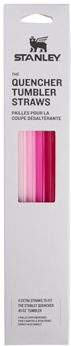 Stanley Wiederverwendbare Trinkhalme, BPA-frei, wiederverwendbare Trinkhalme für sauberes Trinken, perfekt für Stanley's Trinkgläser, Rosa, 4 Stück