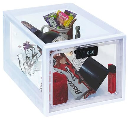 Avama Lock Box for Medication, Large Refrigerator Lockable Storage Box for Kitchen Food Safe, Phone Jail iPad Tablet Lock Box for Kids Home and Office