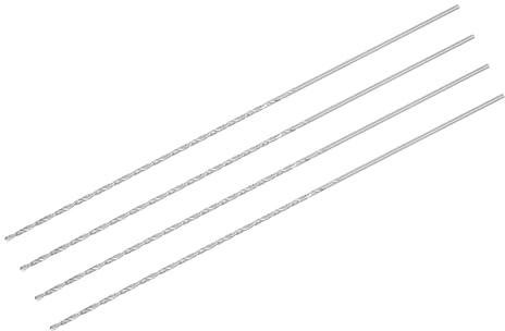 sourcing map 1mm Twist Drill Bits, High-Speed Steel Straight Shank Extra Long Drill Bit 160mm Length for Wood Plastic Aluminum, 4pcs